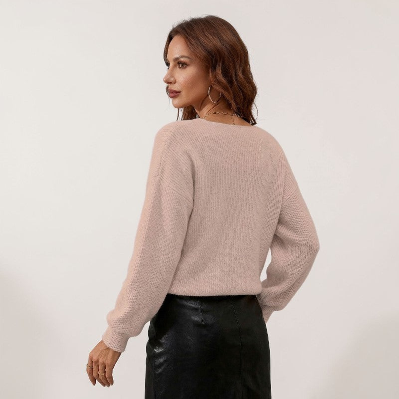 Orvalés | Pull Femme Léger Maille Fine Col V Coupe Ample