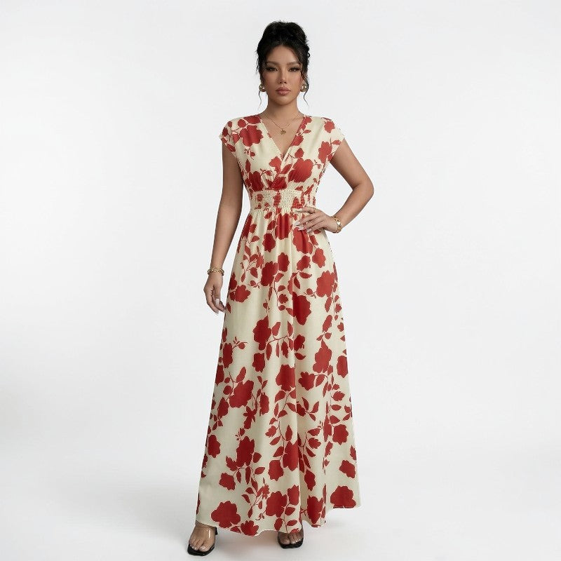 Orvalés | Robe classique sans manches col V femme style raffiné