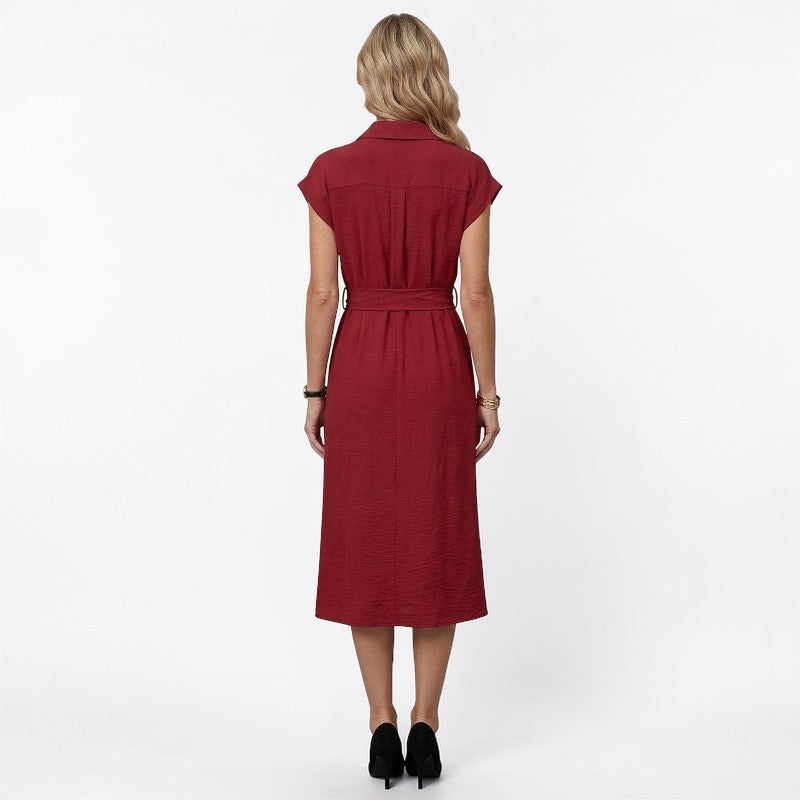 Orvalés | Robe Été Mélange Lin Confort Élégante Manches Courtes