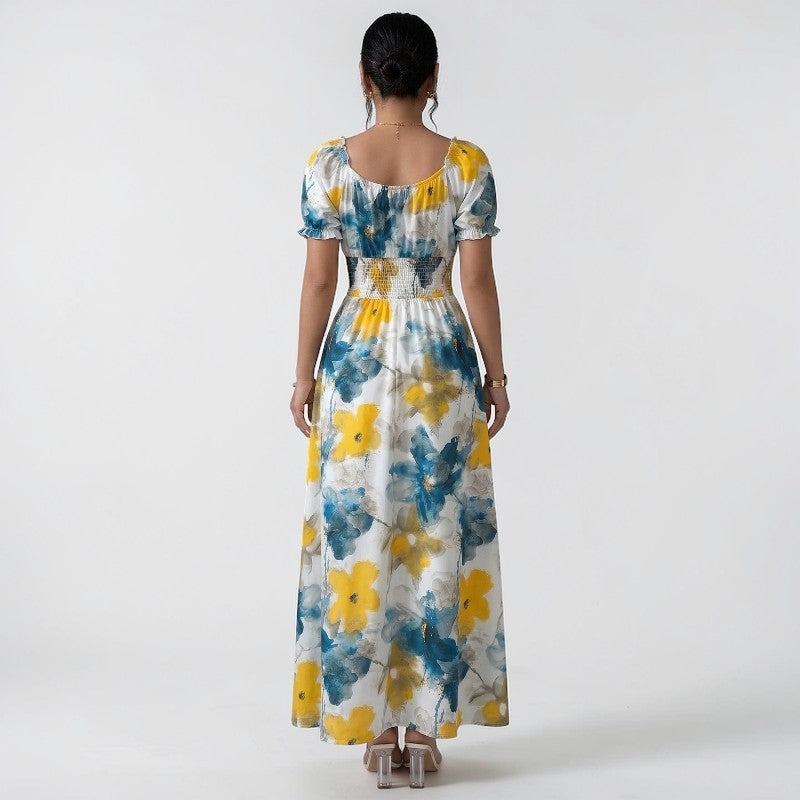 Orvalés | Robe Maxi Femme Luxe Fleurie Silhouette Classique