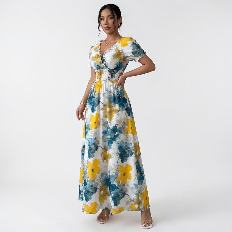 Orvalés | Robe Maxi Femme Luxe Fleurie Silhouette Classique