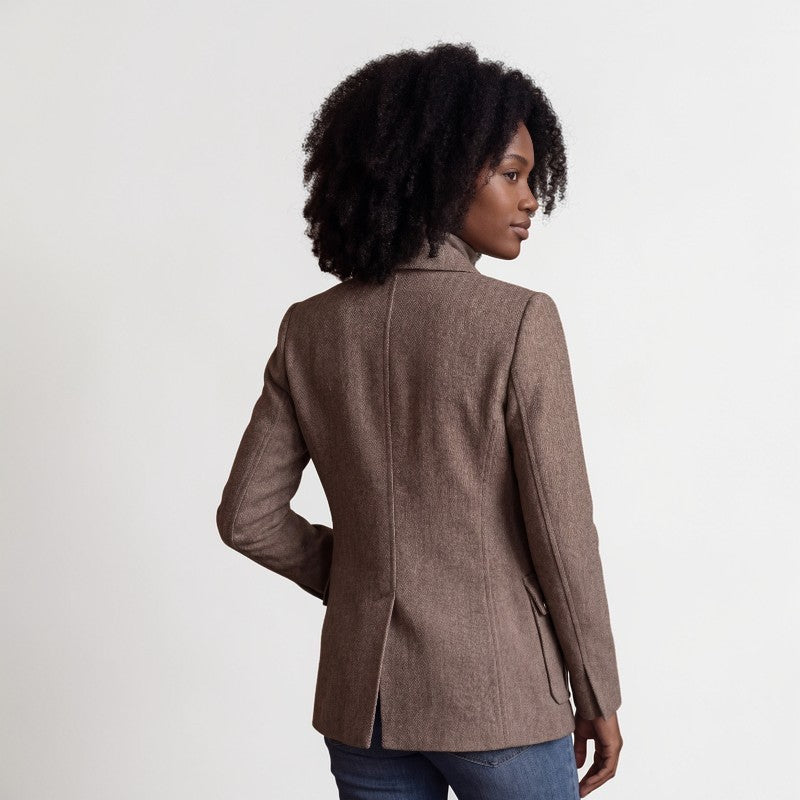 Orvalés | Veste Femme Chevron Laine Confort Manteau Commuter