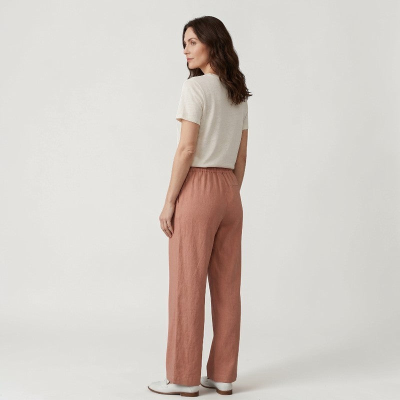 Orvalés | Pantalon Été Femme Lin Coupe Large Taille Haute