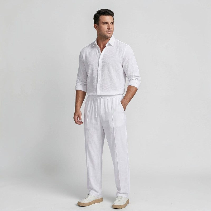 Orvalés | Pantalon lin homme été léger coupe droite confortable
