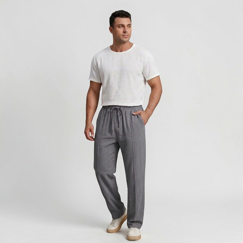 Orvalés | Pantalon lin homme été léger coupe droite confortable