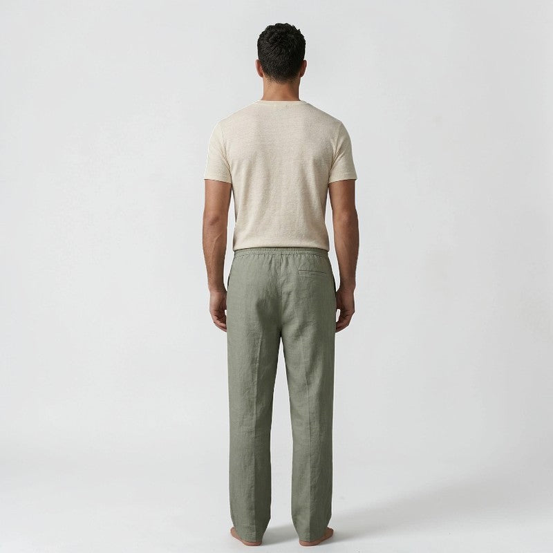 Orvalés | Pantalon lin homme été léger coupe droite confortable