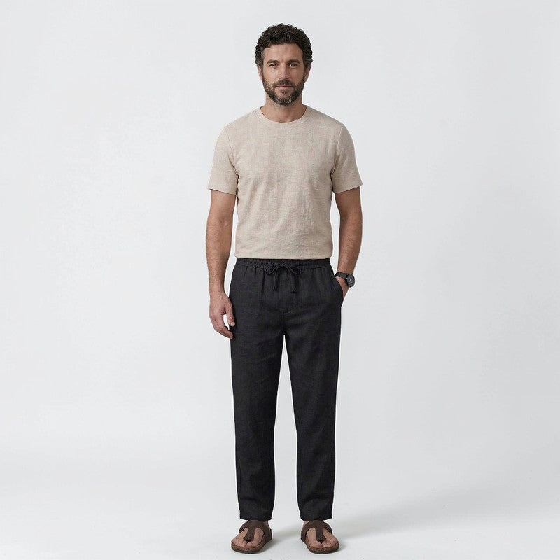 Orvalés | Pantalon lin homme été léger coupe droite confortable