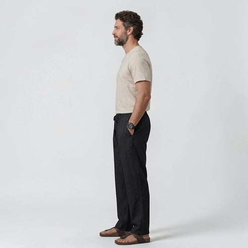 Orvalés | Pantalon lin homme été léger coupe droite confortable